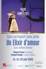 “Un Elixir d’amour” d’après Donizetti : un opéra participatif jeune public au Théâtre des Champs-Élysées